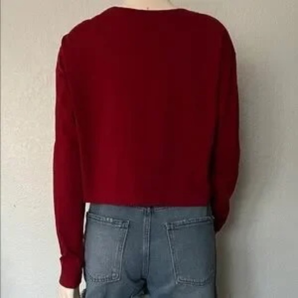 Nike OU Sooners Crop Long Sleeve Tee Women’s Medium Loose Fit Boomer Sooner - Picture 6 of 6